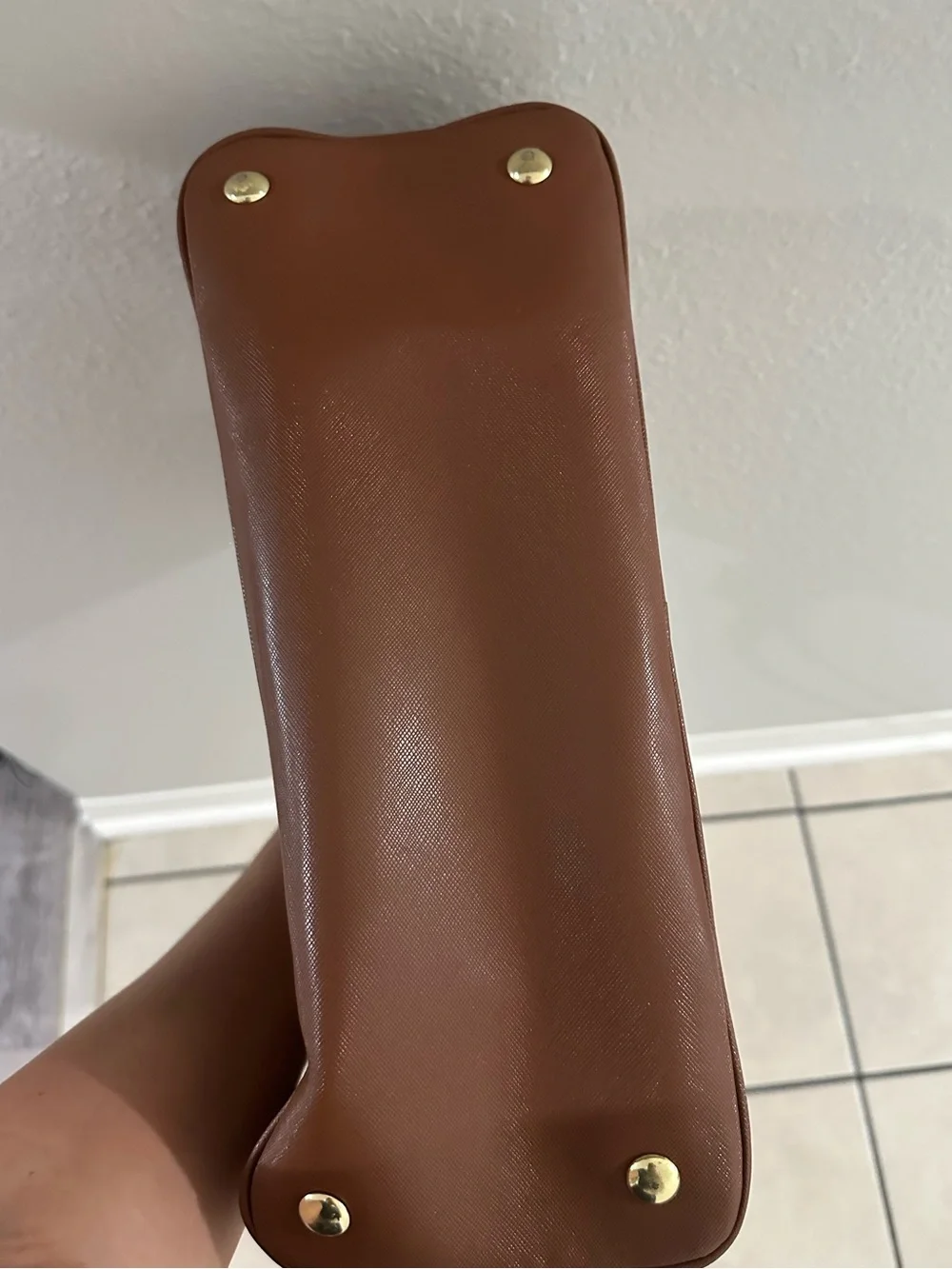 Coach Leather Shoulder Tote with Gold Toned Hardware